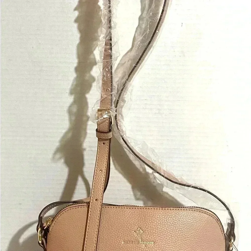 Nanette lepore faux  pebbled  leather pink crossbody handbag